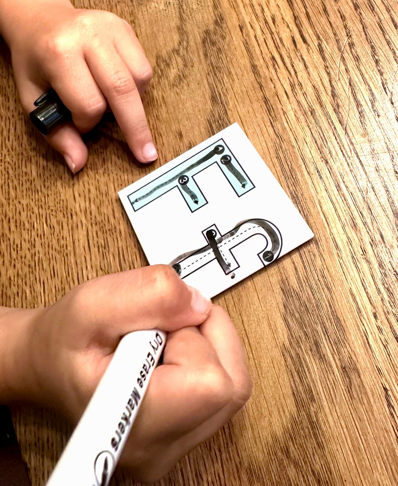 Kids tracing magnet set with letters and numbers plus a dry erase marker, handmade by Lifetime Magnets