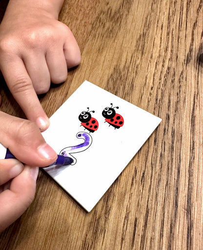 Kids tracing magnet set with letters and numbers plus a dry erase marker, handmade by Lifetime Magnets